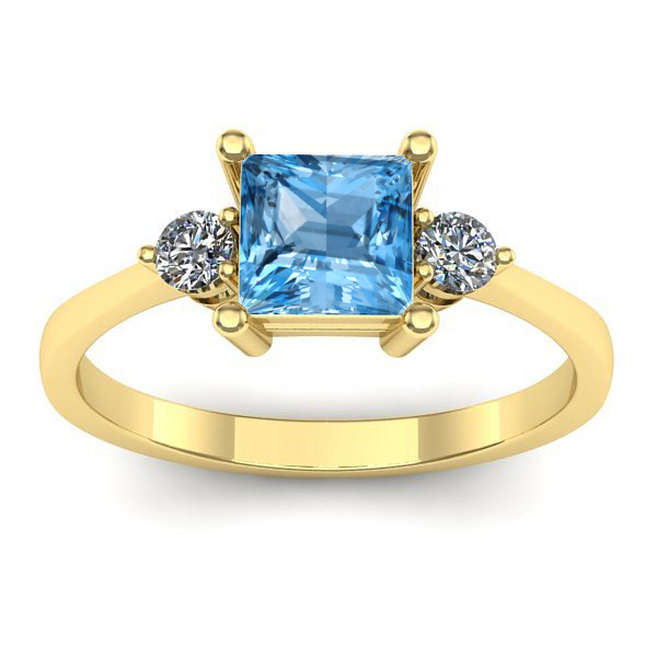 Inel logodna cu topaz blue patrat