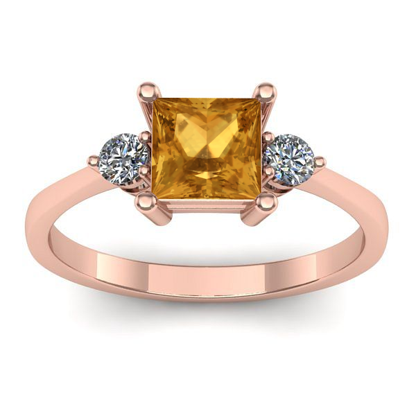 Inel de logodna cu citrin patrat