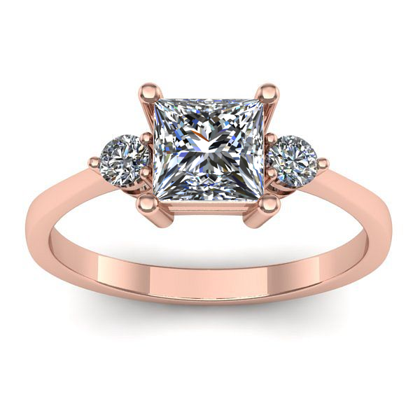 Inel cu diamant de laborator patrat