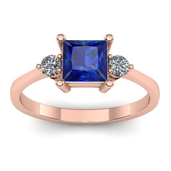 Inel logodna cu safir patrat