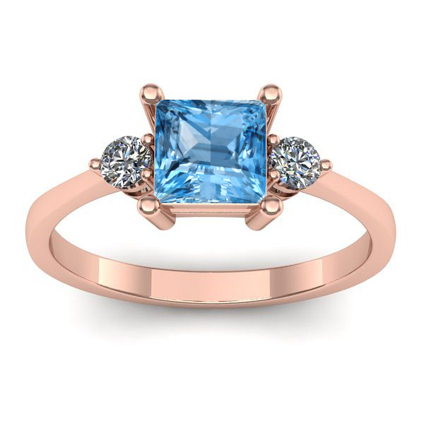 Inel de logodna cu topaz blue patrat