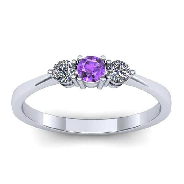 Inel cu ametist rotund