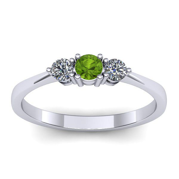 Inel cu peridot rotund