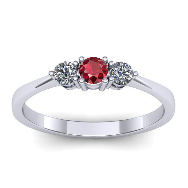 Inel de logodna cu rubin rotund