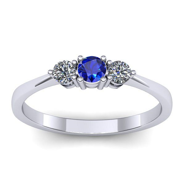 Inel logodna cu safir rotund