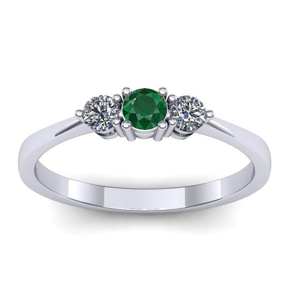 Inel de logodna cu smarald rotund