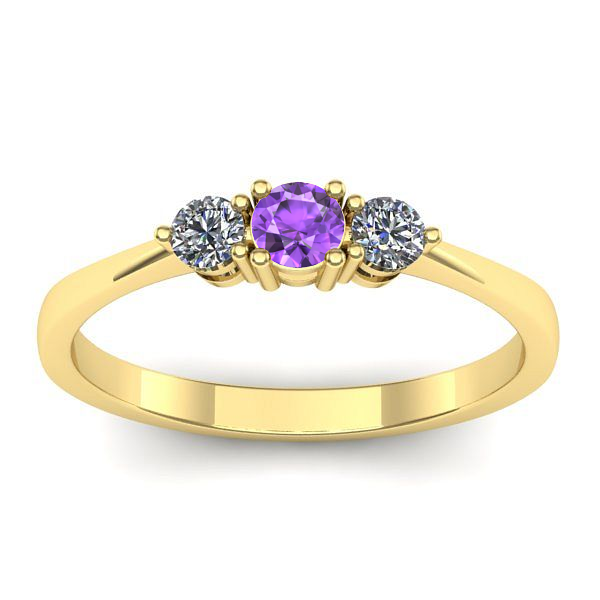 Inel cu ametist rotund