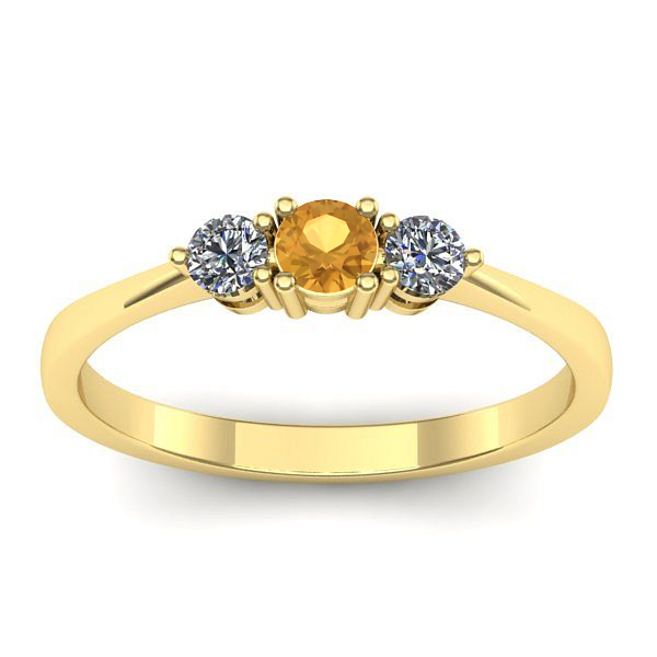 Inel de logodna cu citrin rotund