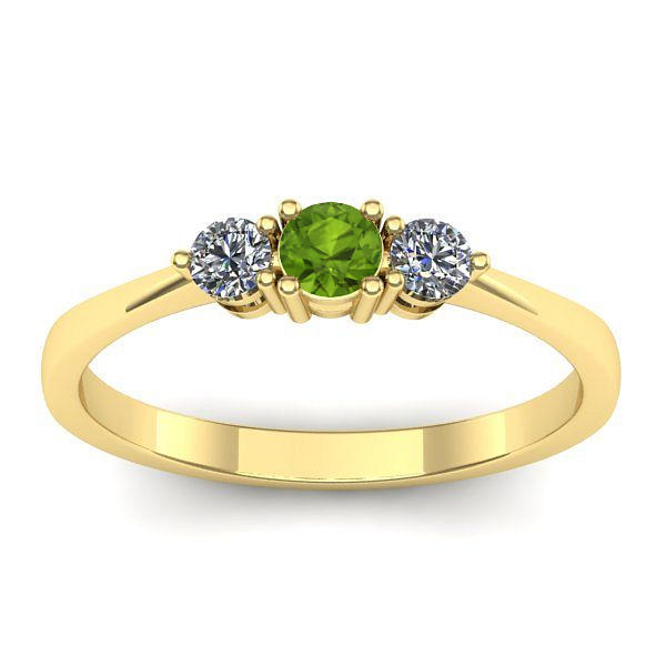 Inel de logodna cu peridot rotund