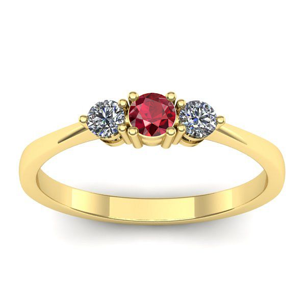 Inel de logodna cu rubin rotund