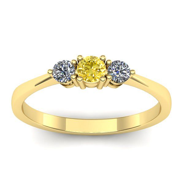 Inel de logodna cu safir galben rotund