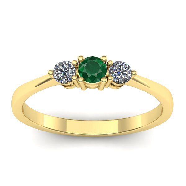 Inel de logodna cu smarald rotund