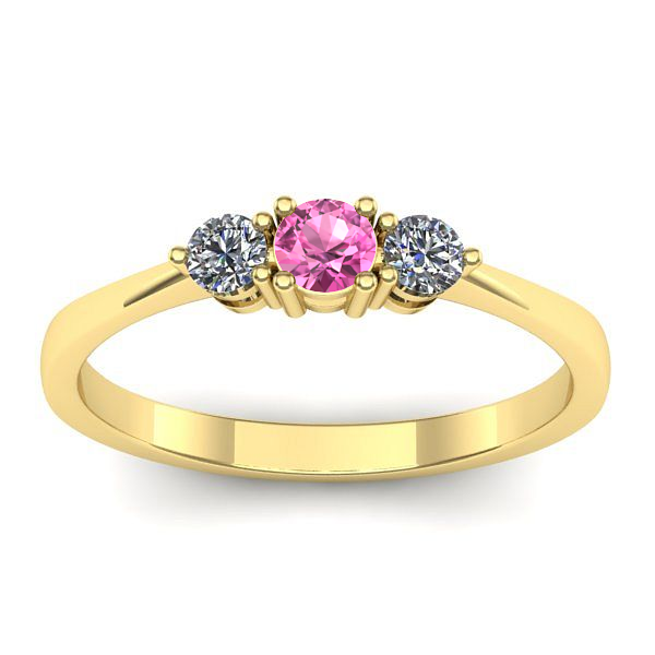 Inel de logodna cu safir roz rotund