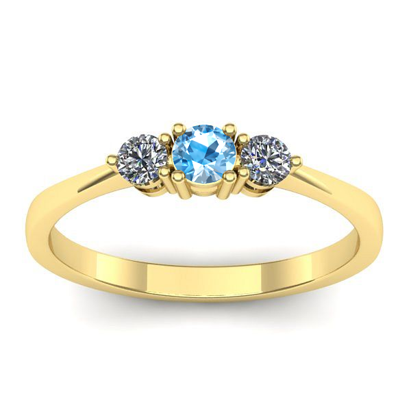 Inel de logodna cu topaz blue rotund