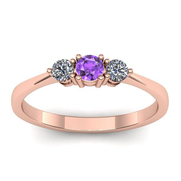 Inel cu ametist rotund