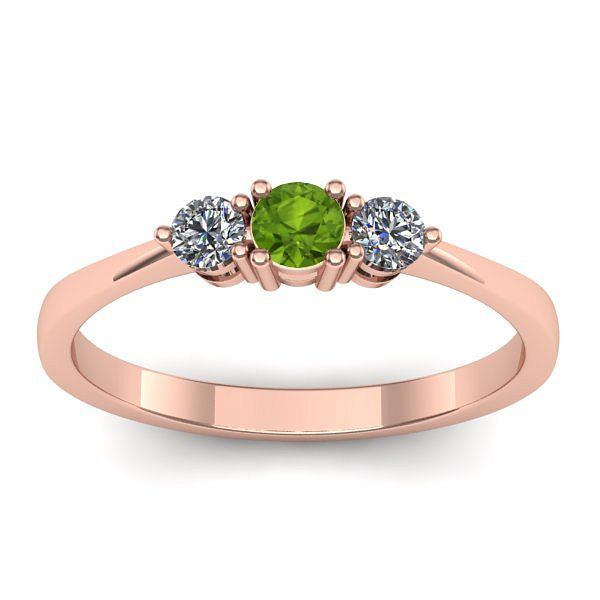 Inel logodna cu peridot rotund