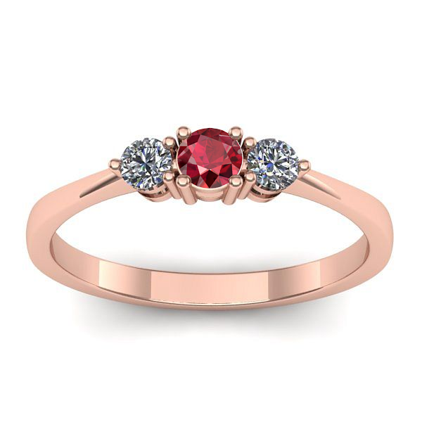 Inel logodna cu rubin rotund