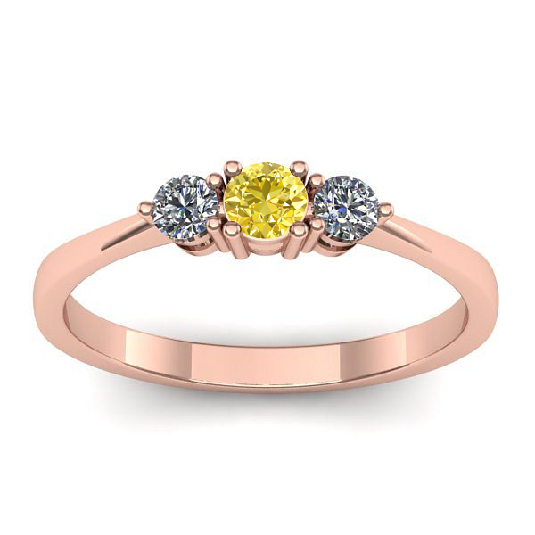 Inel cu safir galben rotund