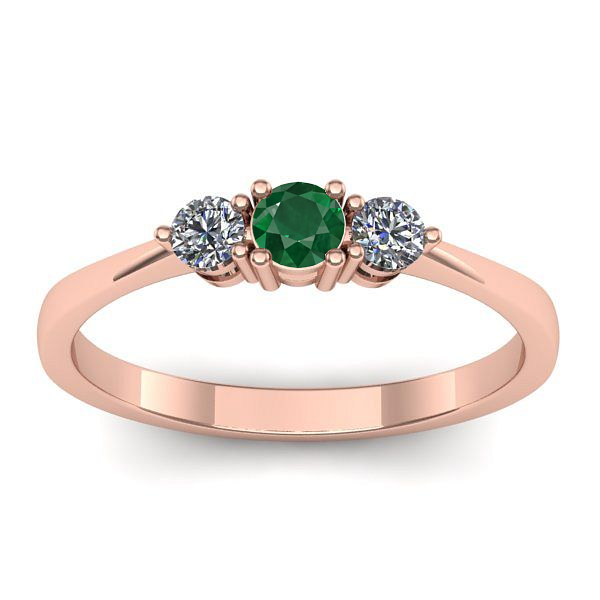 Inel cu smarald rotund