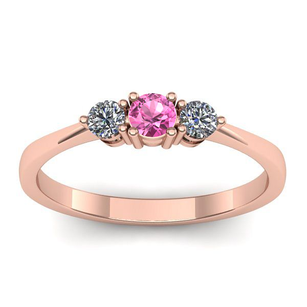 Inel de logodna cu safir roz rotund
