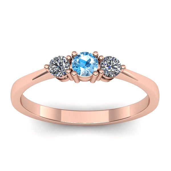 Inel de logodna cu topaz blue rotund