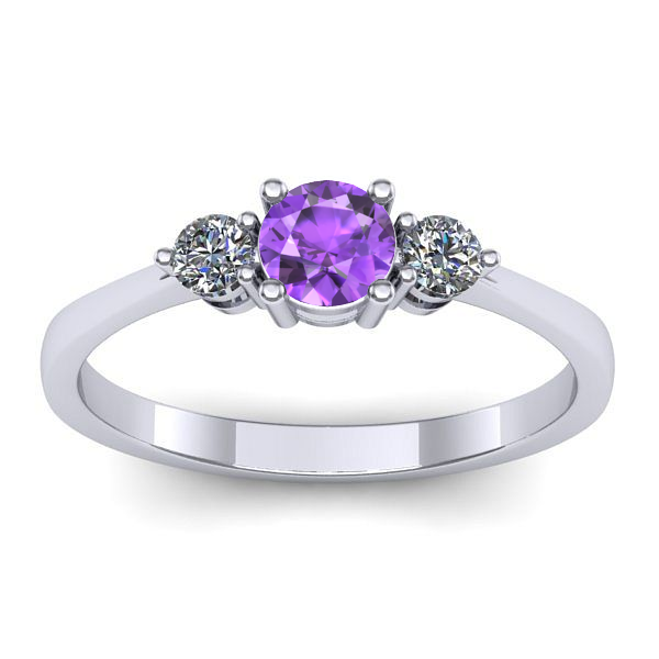 Inel cu ametist rotund