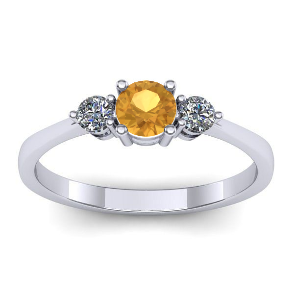 Inel de logodna cu citrin rotund