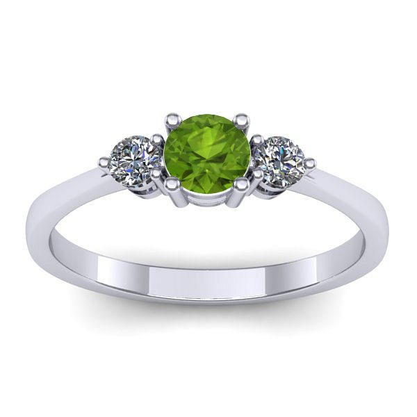 Inel cu peridot rotund