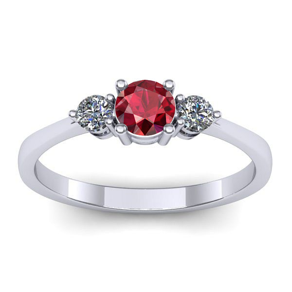 Inel logodna cu rubin rotund