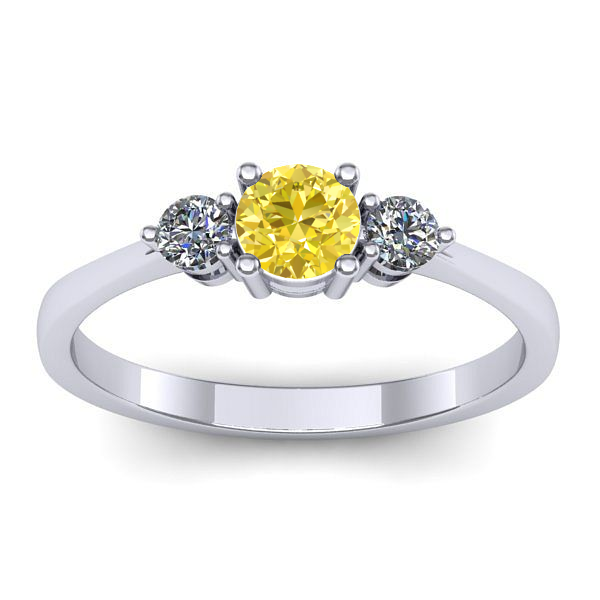 Inel cu safir galben rotund