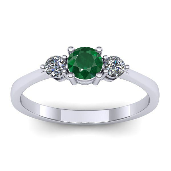 Inel cu smarald rotund