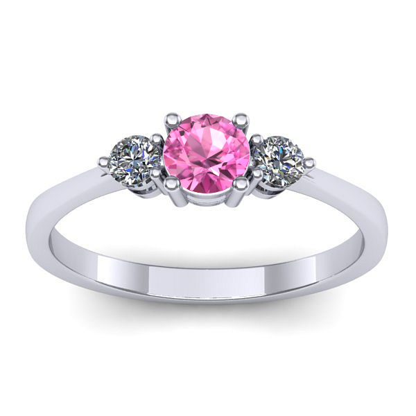 Inel de logodna cu safir roz rotund