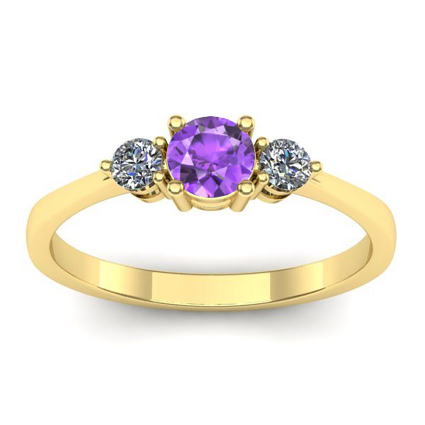 Inel de logodna cu ametist rotund