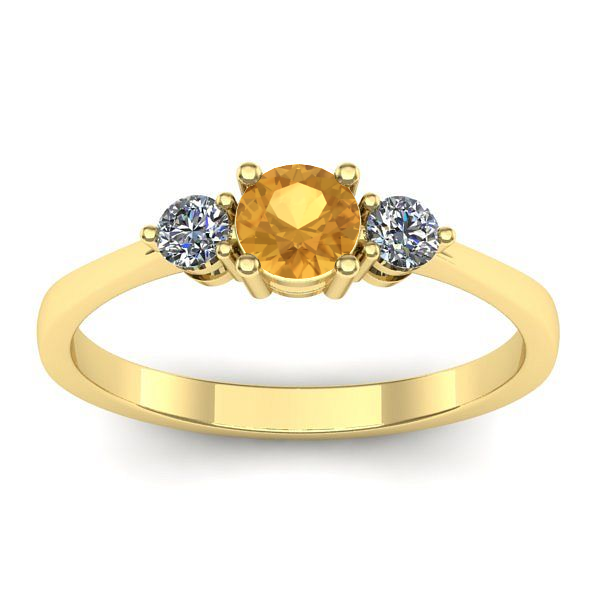 Inel logodna cu citrin rotund