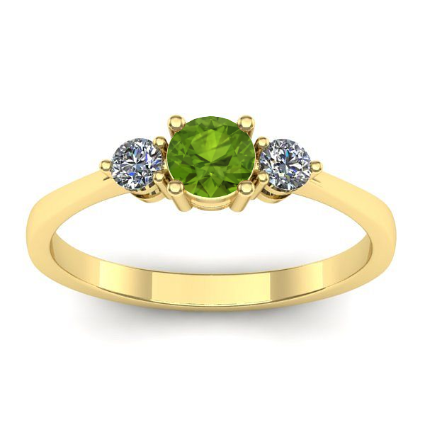 Inel de logodna cu peridot rotund