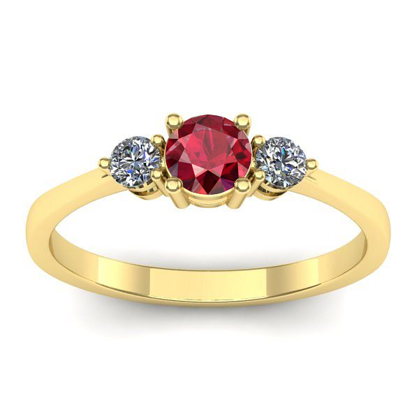 Inel cu rubin rotund