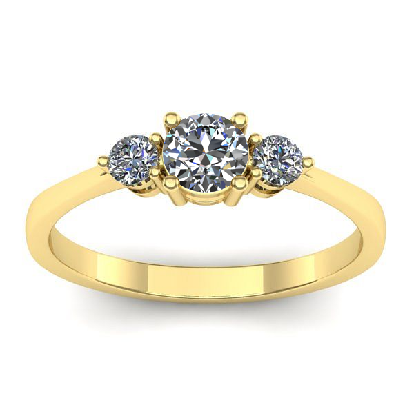 Inel logodna cu safir alb rotund