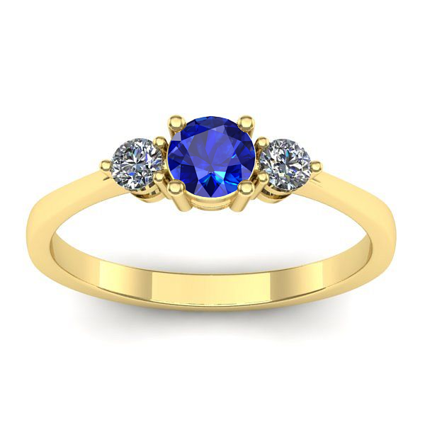 Inel logodna cu safir rotund