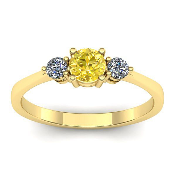 Inel cu safir galben rotund