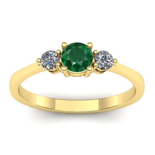 Inel cu smarald rotund