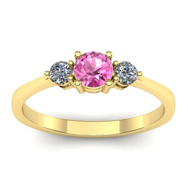 Inel de logodna cu safir roz rotund