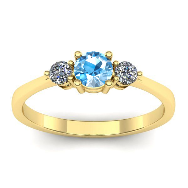 Inel logodna cu topaz blue rotund