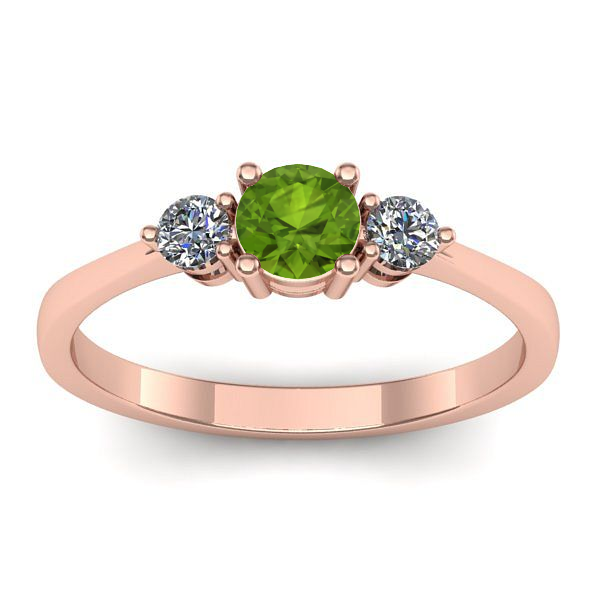 Inel de logodna cu peridot rotund