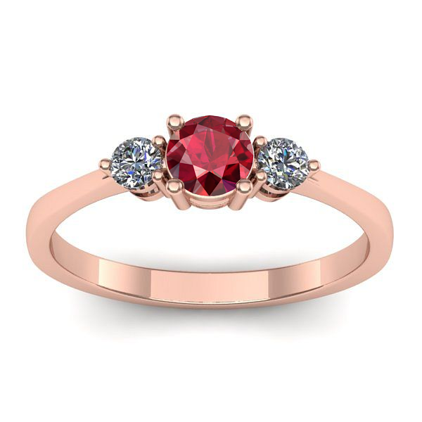 Inel cu rubin rotund