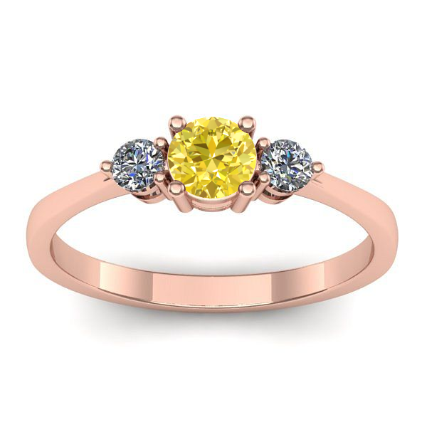 Inel de logodna cu safir galben rotund