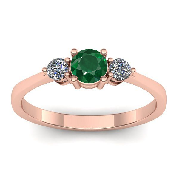 Inel de logodna cu smarald rotund