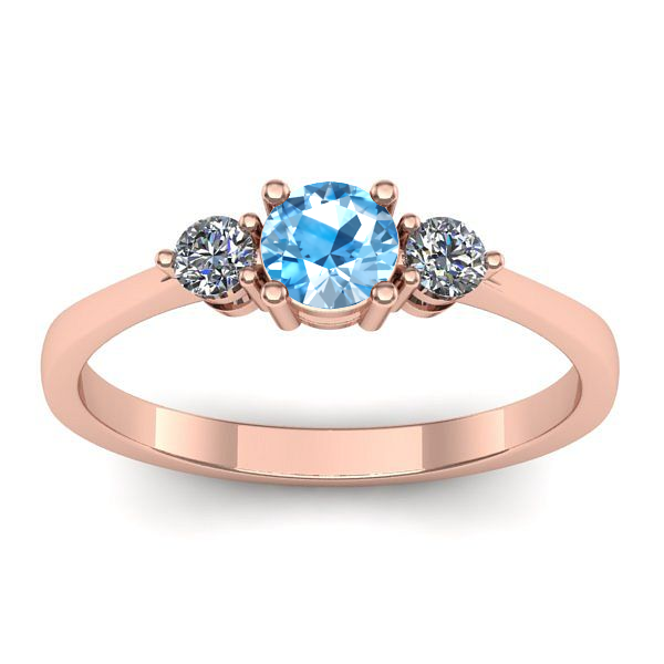 Inel de logodna cu topaz blue rotund