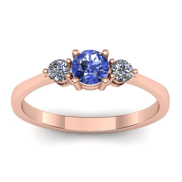 Inel de logodna cu tanzanit rotund