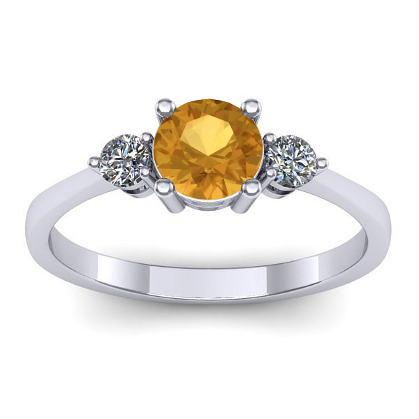 Inel de logodna cu citrin rotund