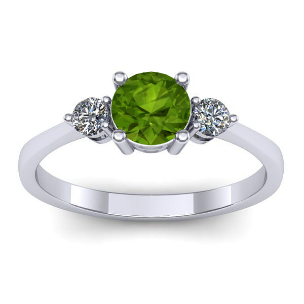 Inel logodna cu peridot rotund